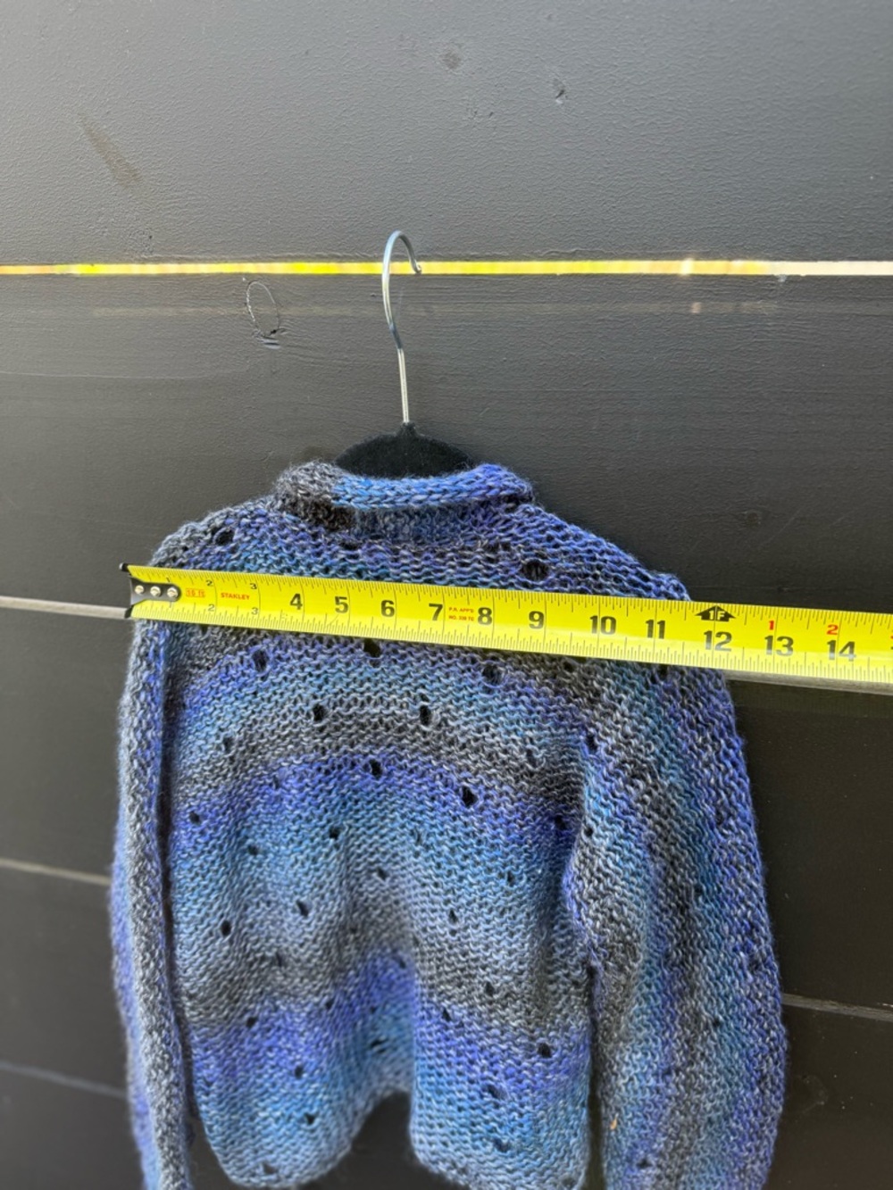 Kids Knit Cardigan Blue Ombre Artisan Sweater Handmade in Spain - Picture 5 of 7